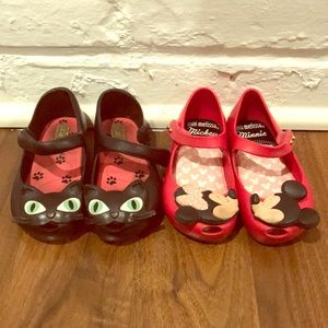 Mini Melissa char shoes Mickey & Minnie black cat